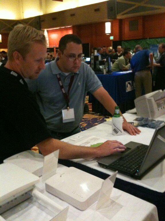 Andy gives a product demo to a reseller