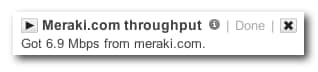 Live throughput to meraki.com