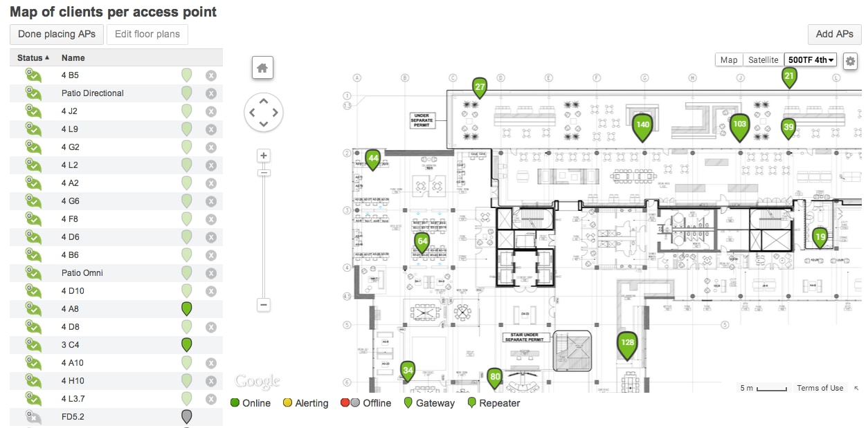 Dundon Plumbing And Heating: Meraki Location Heat Map