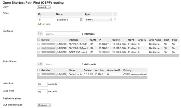 OSPF Settings