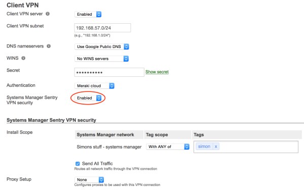 meraki vpn client for mac