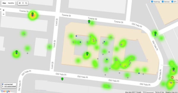 Heat maps Cisco Meraki mampu melacak lokasi konsumen pontensial di sekitar toko Anda