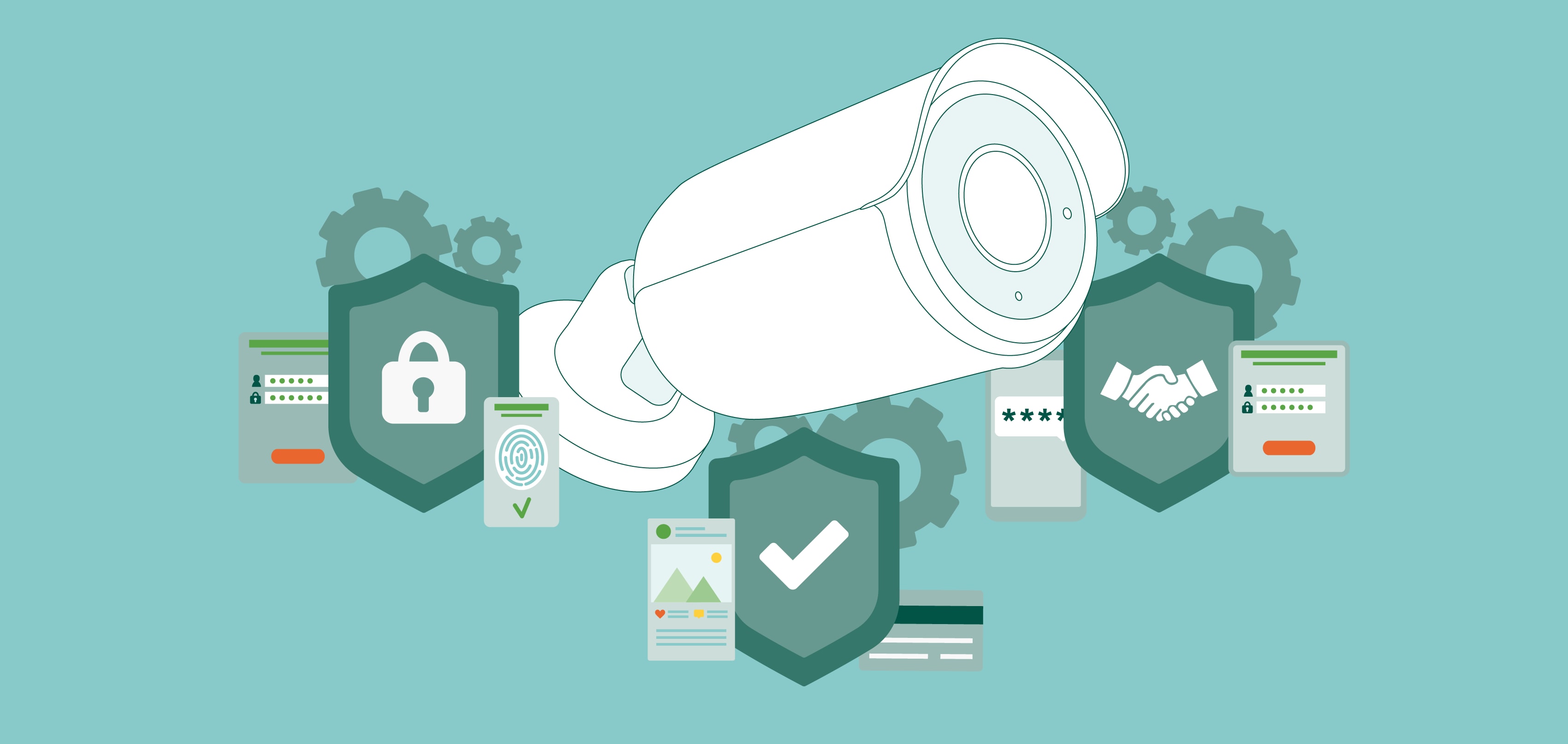 security, privacy, trust, camera illustration concept