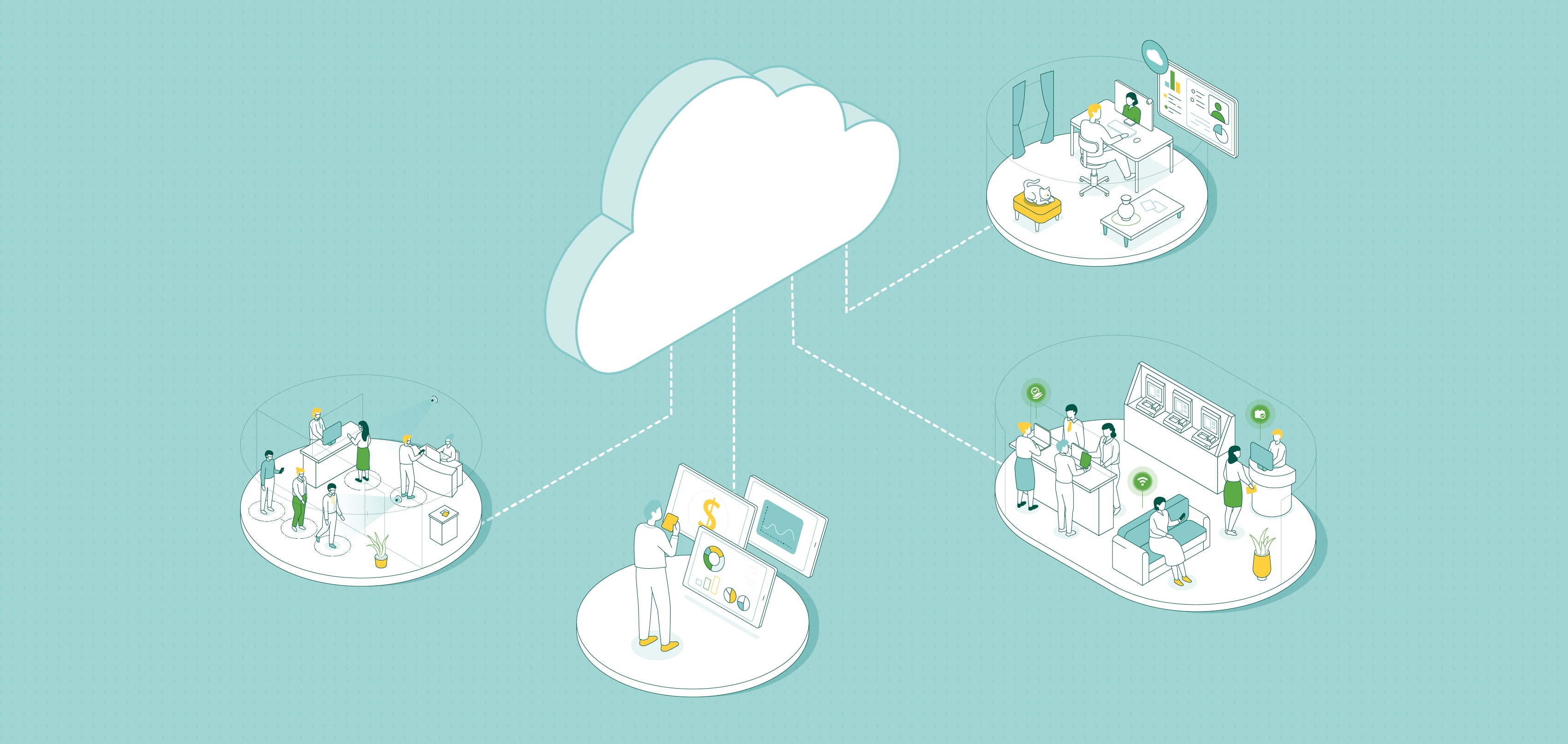 Banking transformation through the cloud illustration