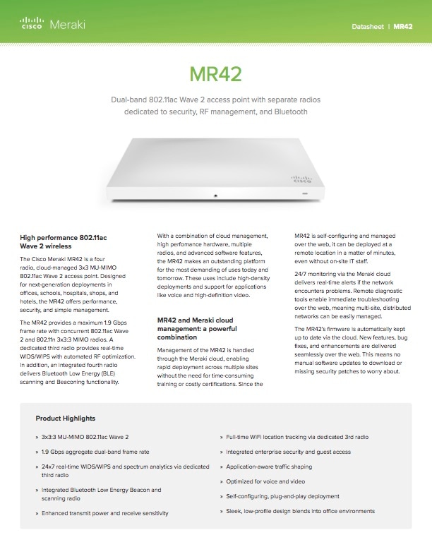 Cisco Meraki Meraki Library Datasheets, Whitepapers, Product Images