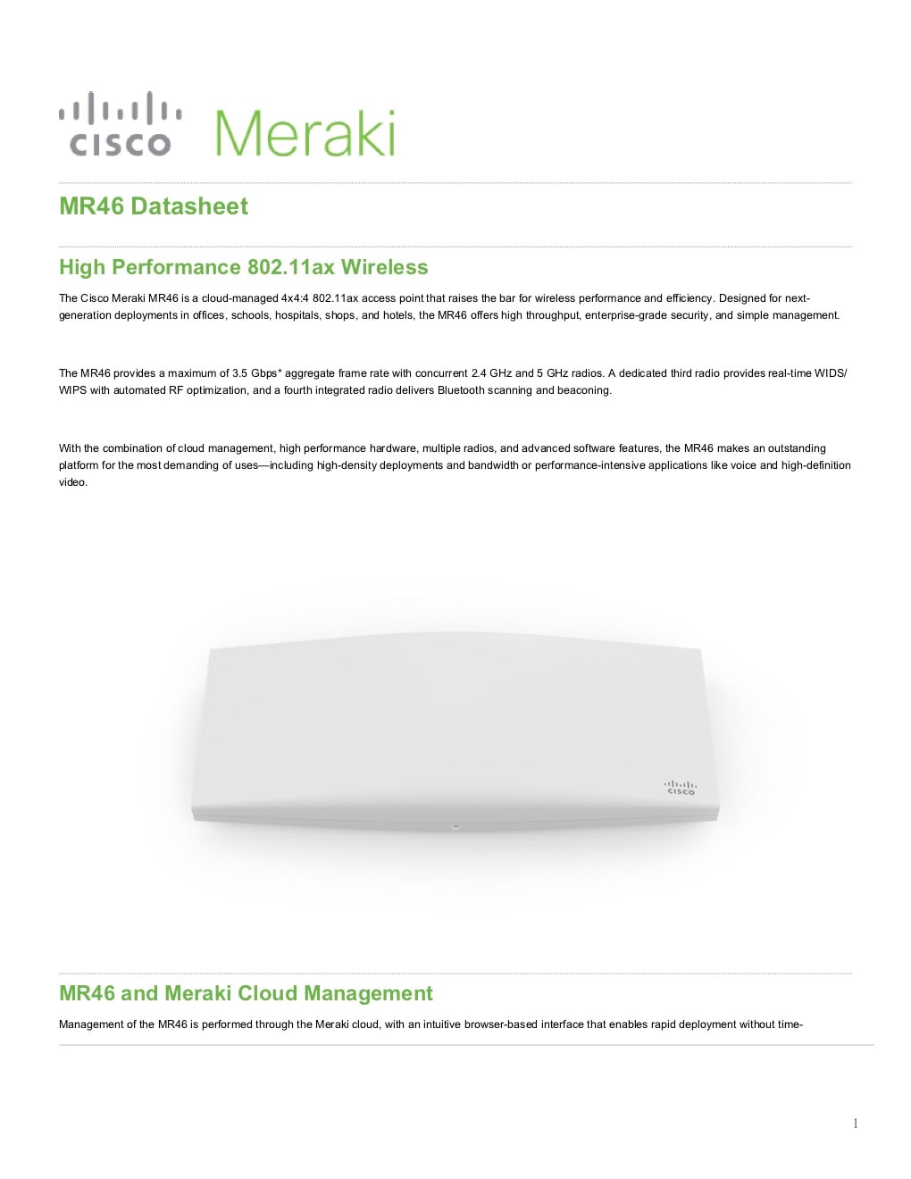Cisco Meraki Meraki Library Datasheets, Whitepapers, Product Images