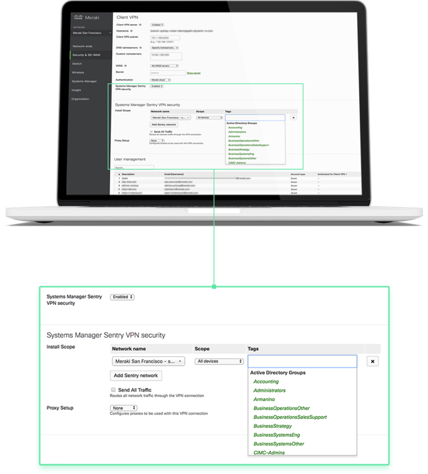 configure client vpn meraki