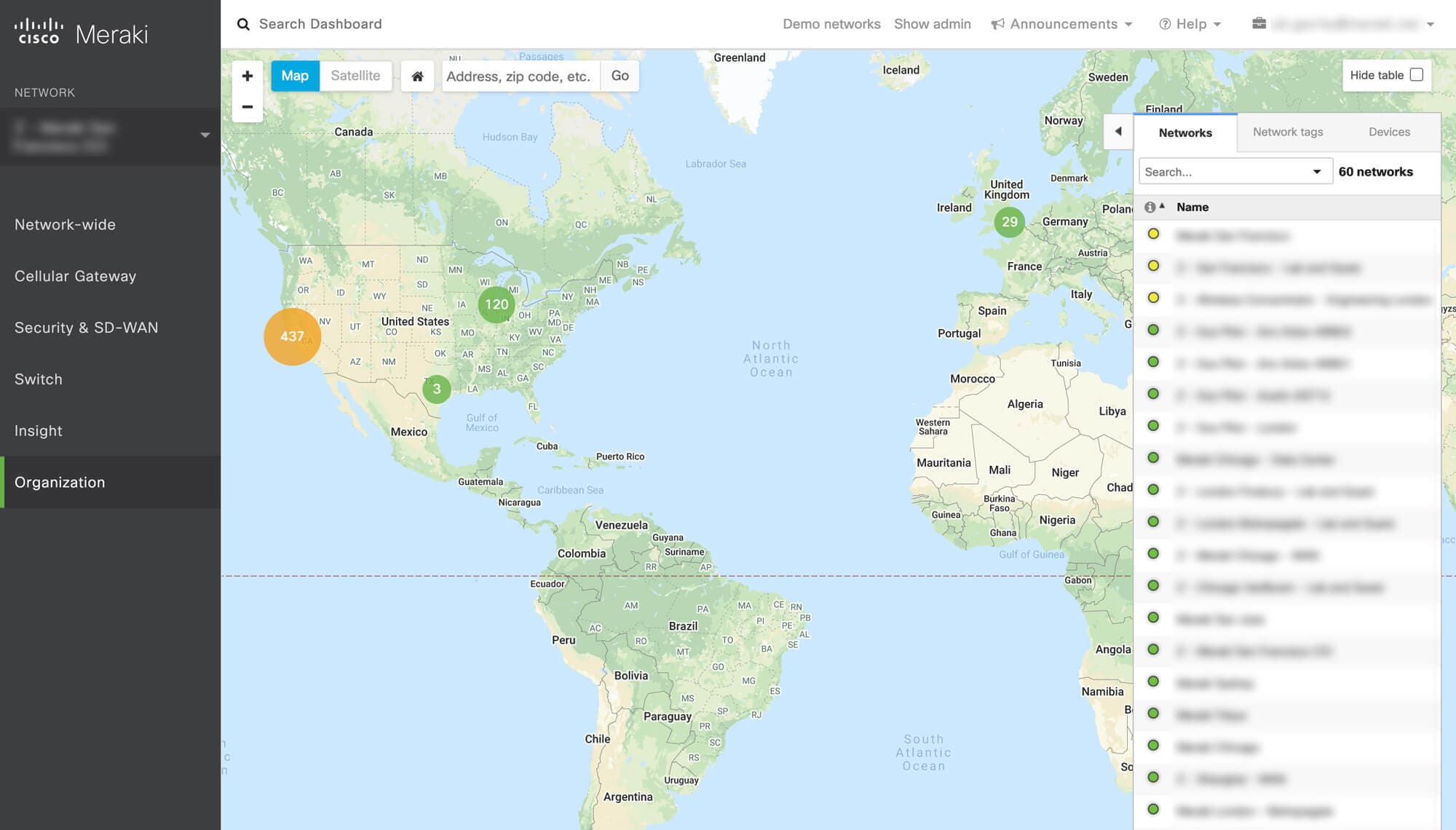 Cisco Meraki Cloud Dashboard Overview