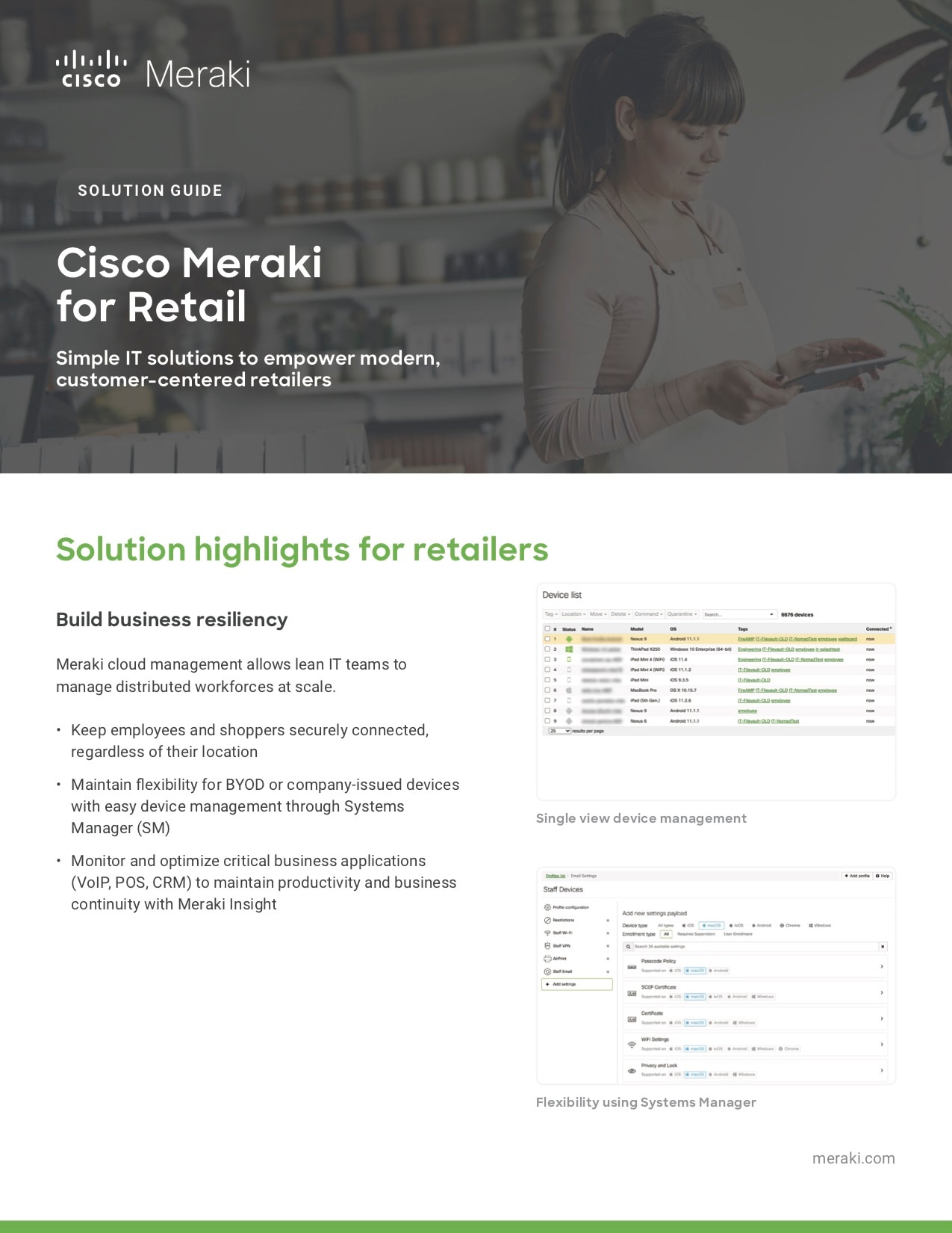 Meraki For Retail Solution Guide Cisco Meraki