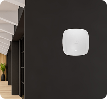Cisco Meraki AP Wi-Fi device mounted on a wall